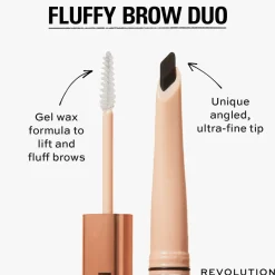 Makeup Revolution Fluffy Brow Filter Duo Medium Brown