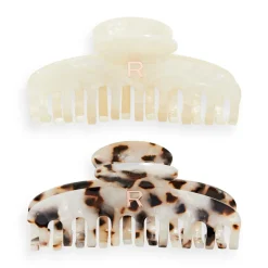 Revolution Haircare Acetate Claw Clip Tortoiseshell/ Ivory 2 Pack