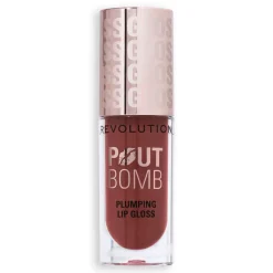 Revolution Pout Bomb Plumping Gloss Cookie Warm Nude