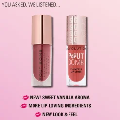Revolution Pout Bomb Plumping Gloss Cookie Warm Nude