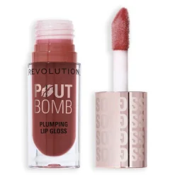 Revolution Pout Bomb Plumping Gloss Cookie Warm Nude